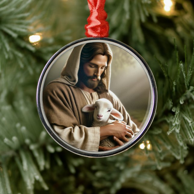 JESUS WITH LAMB CHRISTMAS ORNAMENT (Tree)