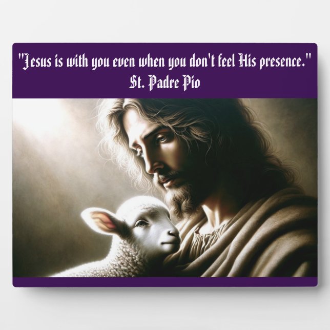 Jesus With Lamb Tabletop Plaque with Easel (Front)