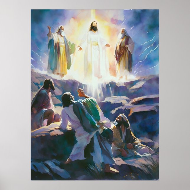 Jesus With Moses And Elijah On The Mountain Poster (Front)