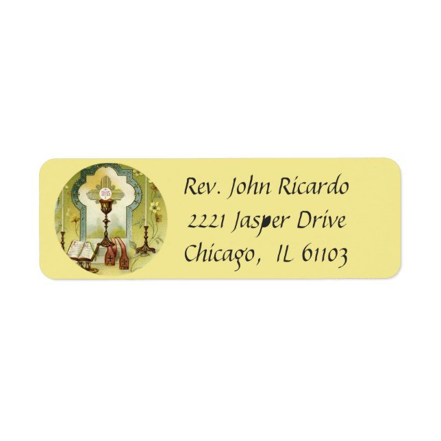 Jesus with the Eucharist & Chalice Return Address Label (Front)