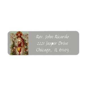 Jesus with the Eucharist & Chalice Return Address Label
