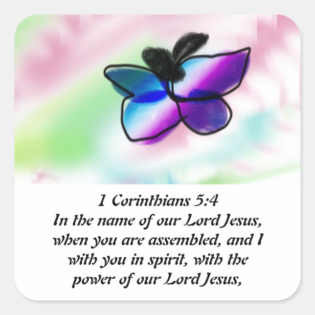 jesus with us square sticker (Front)