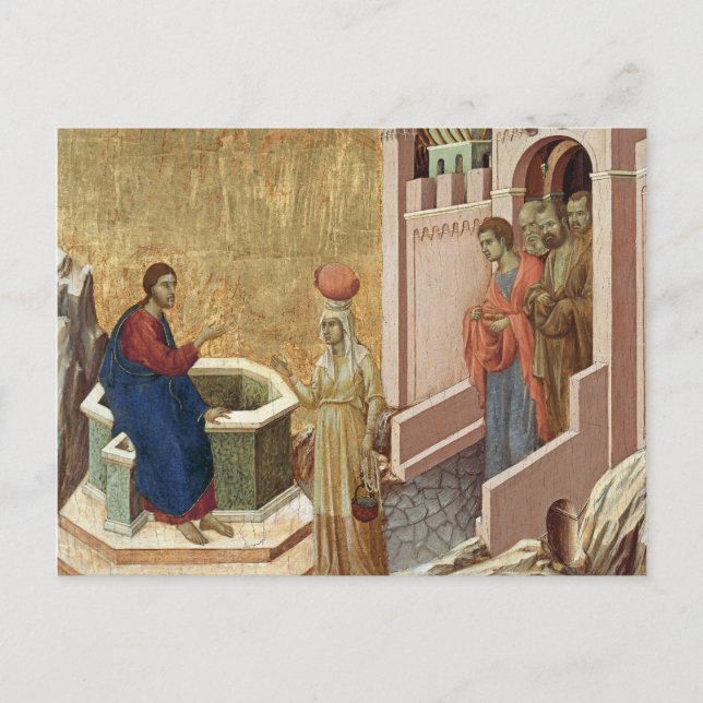 Jesus with Woman at Well Postcard (Front)