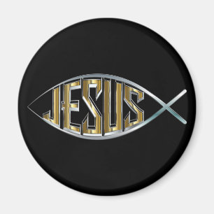 Jesus within a Fish Symbol Magnet