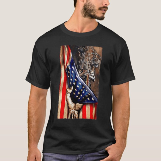 Jesus Woman Warrior Of Christ Lion God Judah Ameri T-Shirt (Front)