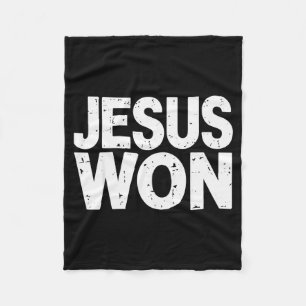 Jesus Won Christian Faith Religious Fleece Blanket