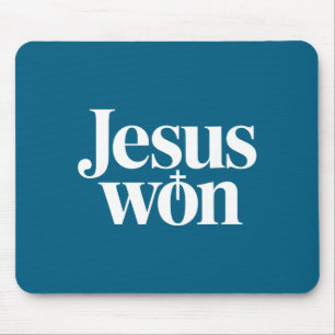 Jesus Won Christian Saying Faith Faith Design Mouse Pad