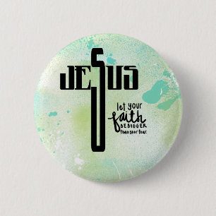 Jesus Word Art 6 Cm Round Badge