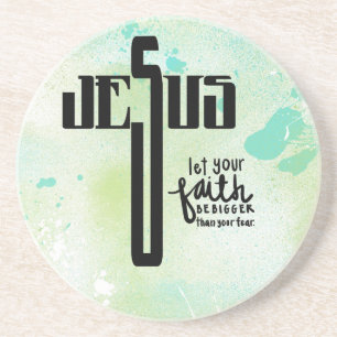 Jesus Word Art Coaster