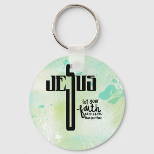 Jesus Word Art Key Ring