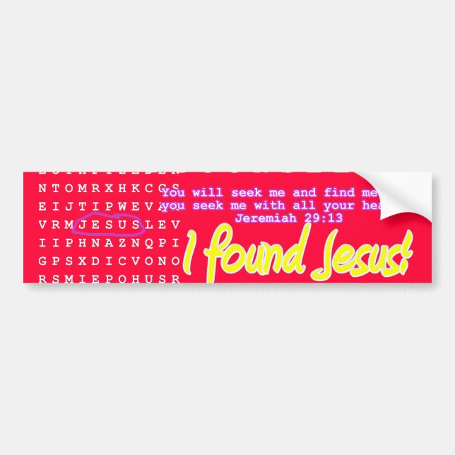 Jesus Word Search Puzzle Bumper Sticker (Front)
