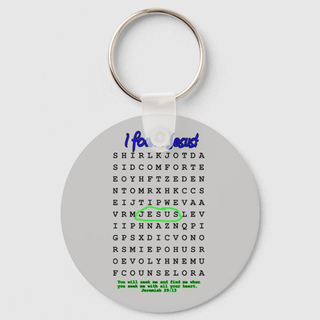 Jesus Word Search Puzzle Key Ring (Front)