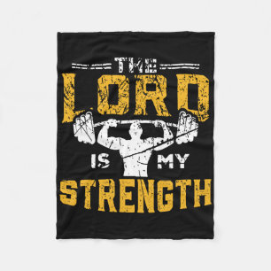 Jesus Workout The Lord Is My Strength Christian Gy Fleece Blanket