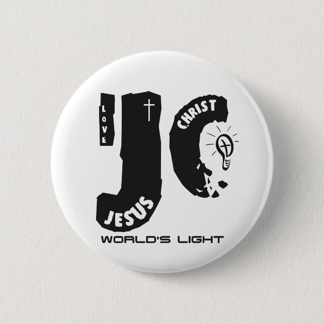 Jesus world's light 6 cm round badge (Front)