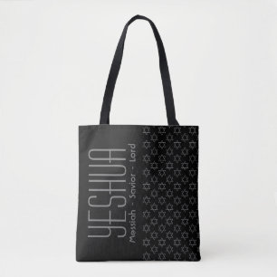 Jesus YESHUA Messiah Saviour Lord Custom BLACK Tote Bag