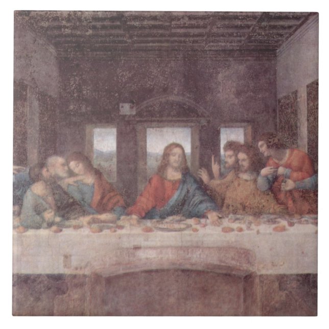 Jesus "Yeshua" The Last Supper, Leonardo da Vinci Ceramic Tile (Front)