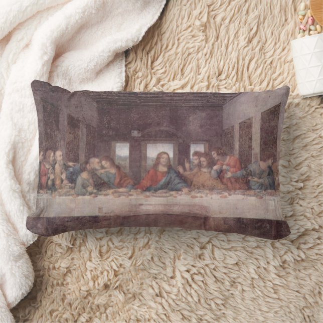 Jesus "Yeshua" The Last Supper, Leonardo da Vinci Lumbar Cushion (Blanket)