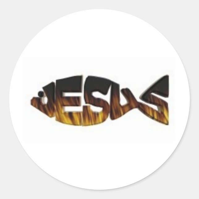 jesusfirefish classic round sticker (Front)