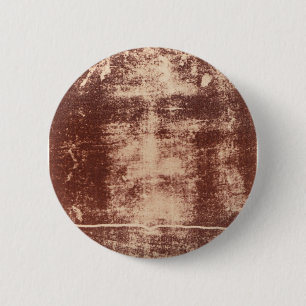 Jesus's Face Close up on the Shroud of Turin 6 Cm Round Badge