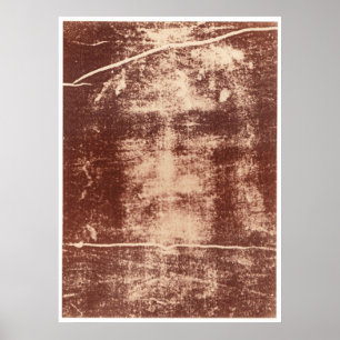 Jesus's Face Close up on the Shroud of Turin Poster