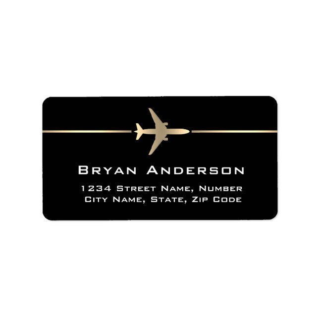 Jet Aeroplane Address Label (Front)