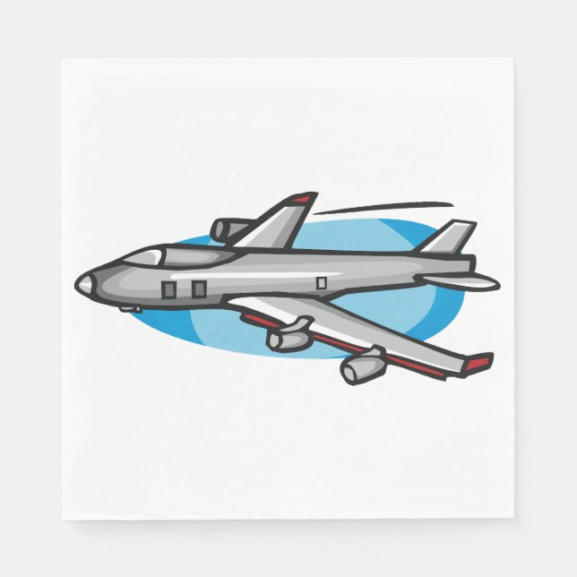 Jet Aeroplane For Aviation Fans Napkin (Front)