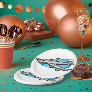 Jet Aeroplane For Aviation Fans Paper Plate