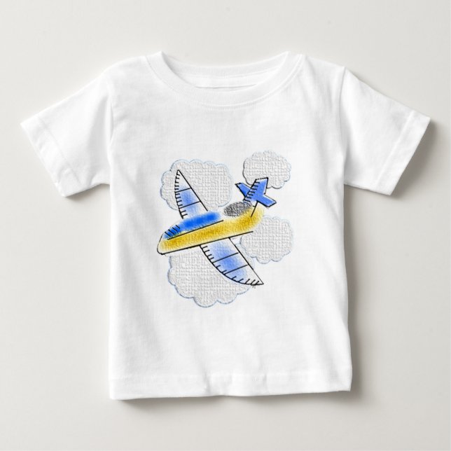 Jet Aeroplane in the clouds Baby T-Shirt (Front)