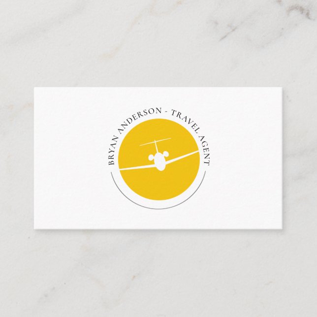 Jet Aeroplane Logo Business Card (Front)