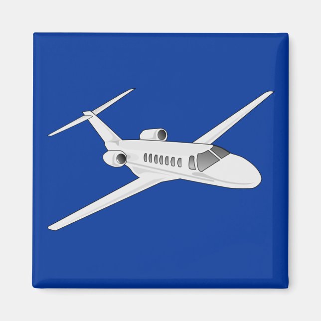 Jet Aeroplane on Blue Sky Background. Magnet (Front)