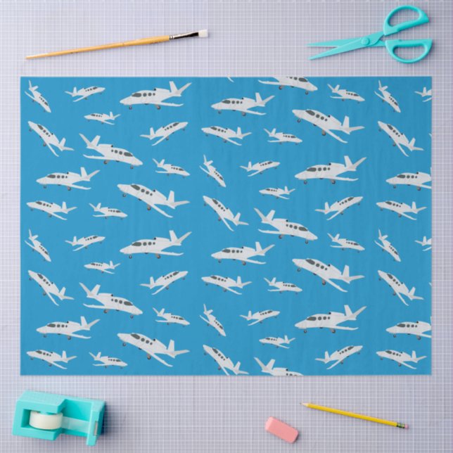 Jet Aeroplane Pattern  Tissue Paper (Craft)