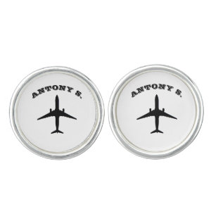 Jet Aeroplane / Pilots Gifts Personalised Cufflinks