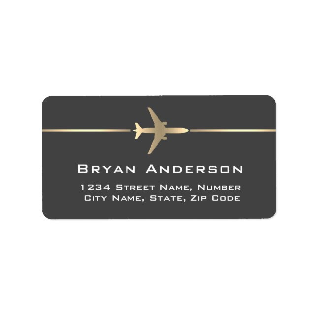 Jet Aeroplane Return Address Label (Front)