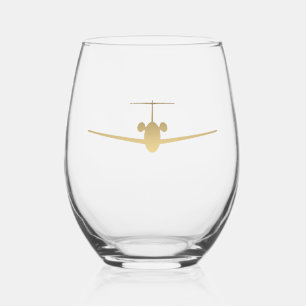 Jet Aeroplane Stemless Wine Glass