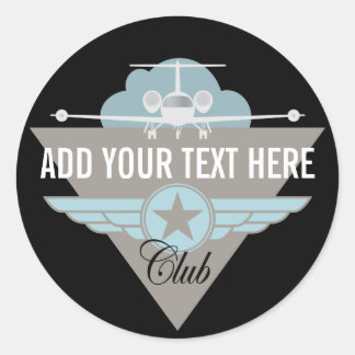 Jet Aeroplane Wing Club Classic Round Sticker