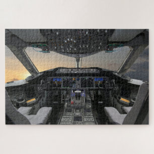 Jet aircraft cockpit jigsaw puzzle