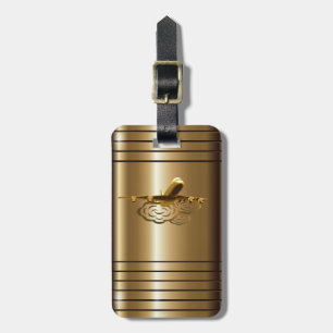 Jet Airliner Aircraft Golden Luxury Luggage Tag