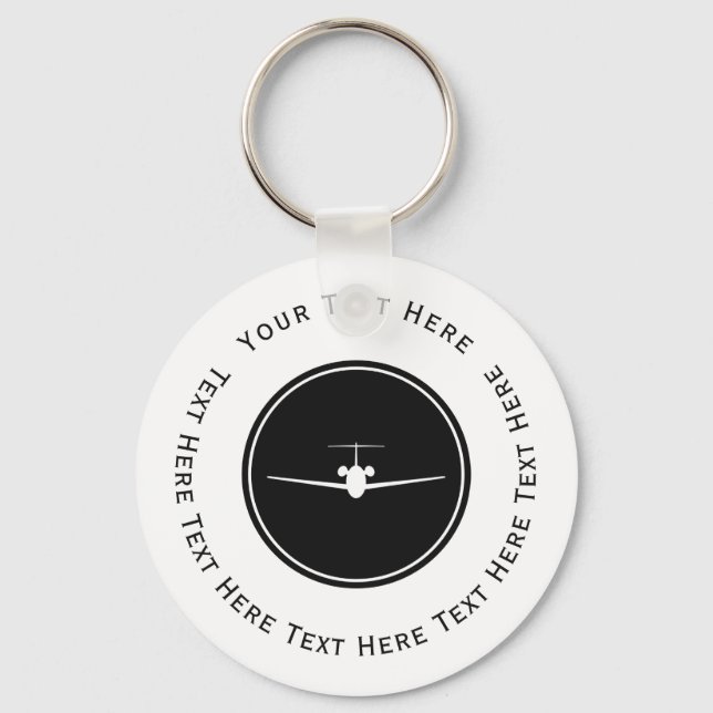 Jet Airplane Logo Key Ring (Front)