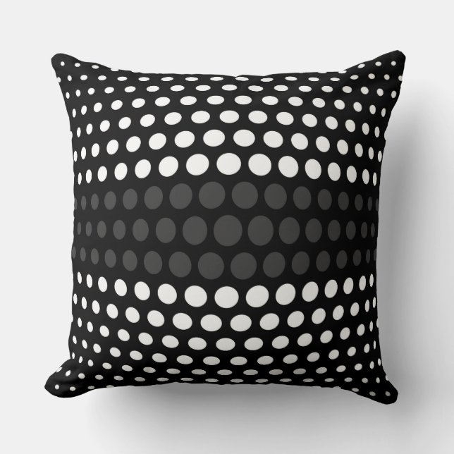 Jet and White Polka Dots Pattern Cushion (Front)