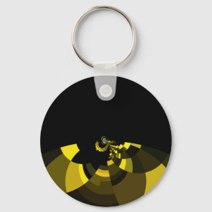 Jet Black and Gold Vector Art Print Graphic Design Key Ring