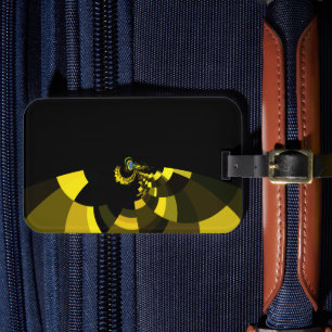 Jet Black and Gold Vector Art Print Graphic Design Luggage Tag