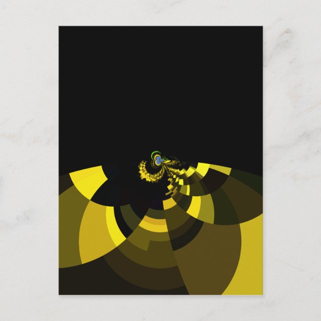 Jet Black and Gold Vector Art Print Graphic Design Postcard (Front)