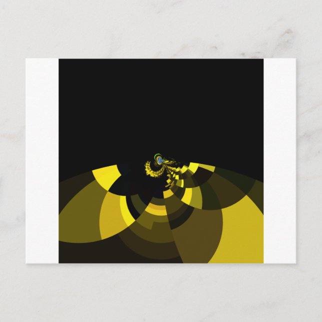 Jet Black and Gold Vector Art Print Graphic Design Postcard (Front)