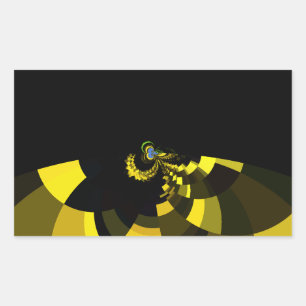 Jet Black and Gold Vector Art Print Graphic Design Rectangular Sticker