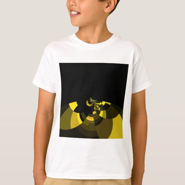 Jet Black and Gold Vector Art Print Graphic Design T-Shirt (Front)