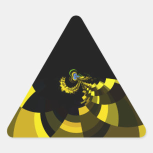 Jet Black and Gold Vector Art Print Graphic Design Triangle Sticker