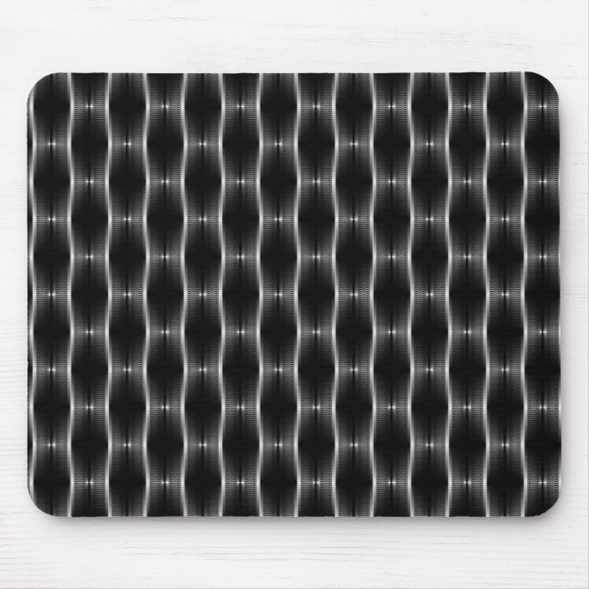 Jet Black Metallic Ribbons Mousepad (Front)