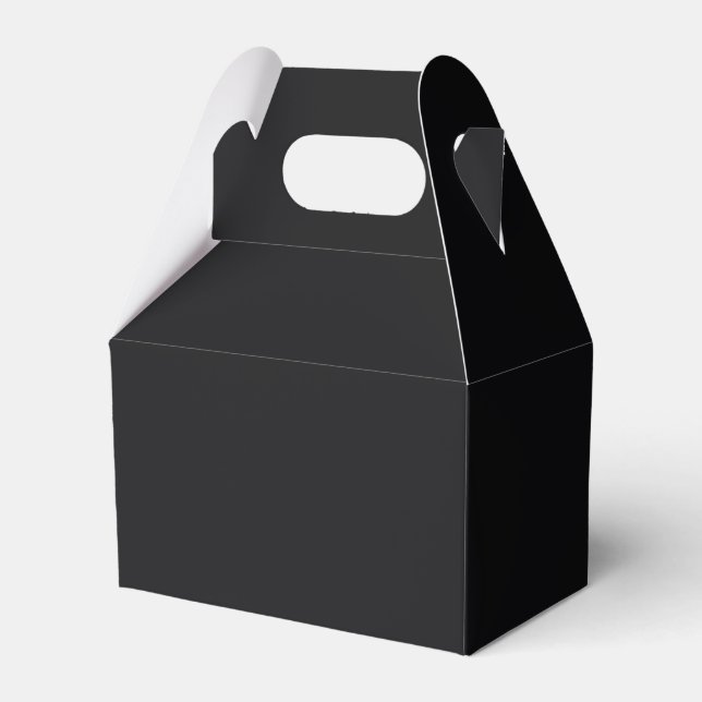 Jet Black Solid Color Favour Box (Front Side)