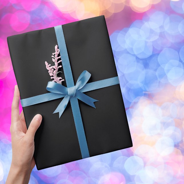 Jet Black Solid Color Wrapping Paper (Creator Uploaded)