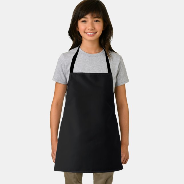 Jet Black Solid Colour Apron (Insitu)
